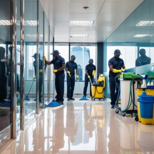 general clean and deep clean by professional commercial cleaners